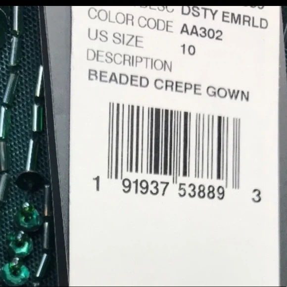 Adrianna Papell beaded short sleeves crepe long dress - Picture 3 of 3